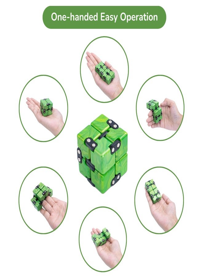 Cubelelo Drift Infinity Cube (Green) | Magic Puzzle Cool Mini Gadget for Stress and Anxiety Relief for Kids and Adults | Desk Finger Flip Toy for Fun and Game | for Ages 3 Years and Above - Image 4